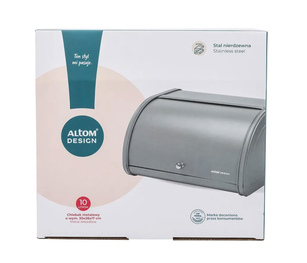 Altom Chlebak metalowy 30x26x17 cm szary - 1580531 - zdjęcie 3